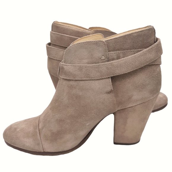 Rag & Bone Harrow Ankle Wrap Fringe Beige Suede Ankle Boots 39.5 - Picture 7 of 16